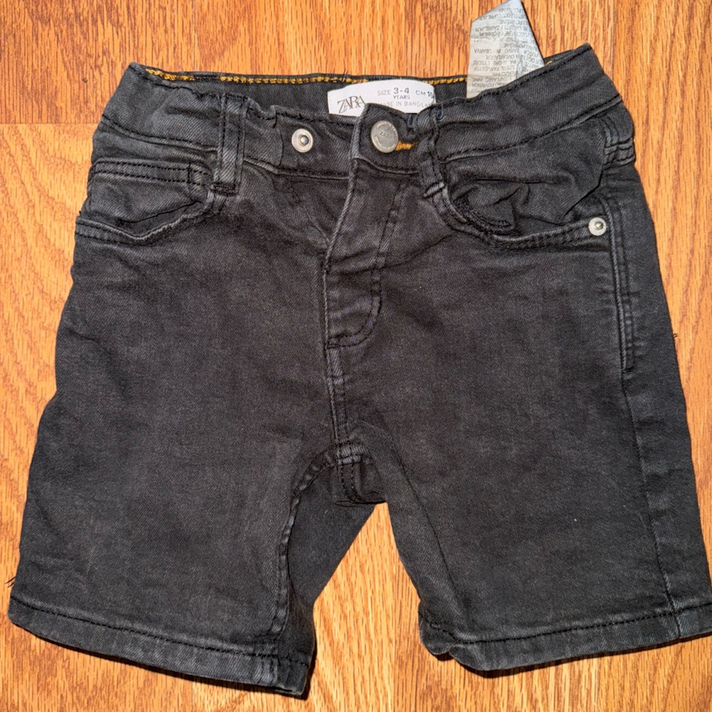 Zara black denim jean shorts